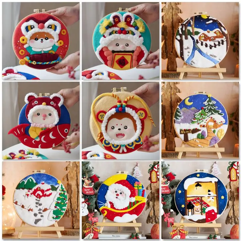 GATYZTORY 20x20cm Needle Felt Starter Set Wool Felt Painting Kit For Beginners Snow House Christmas Diy Gift For Home Decors
GATYZTORY 20x20cm Needle Felt Starter Set Wool Felt Painting Kit For Beginners Snow House Christmas Diy Gift For Home Decors 