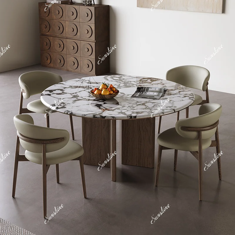 French medieval marble round table light luxury luxury stone dining table and chairs
French medieval marble round table light luxury luxury stone dining table and chairs