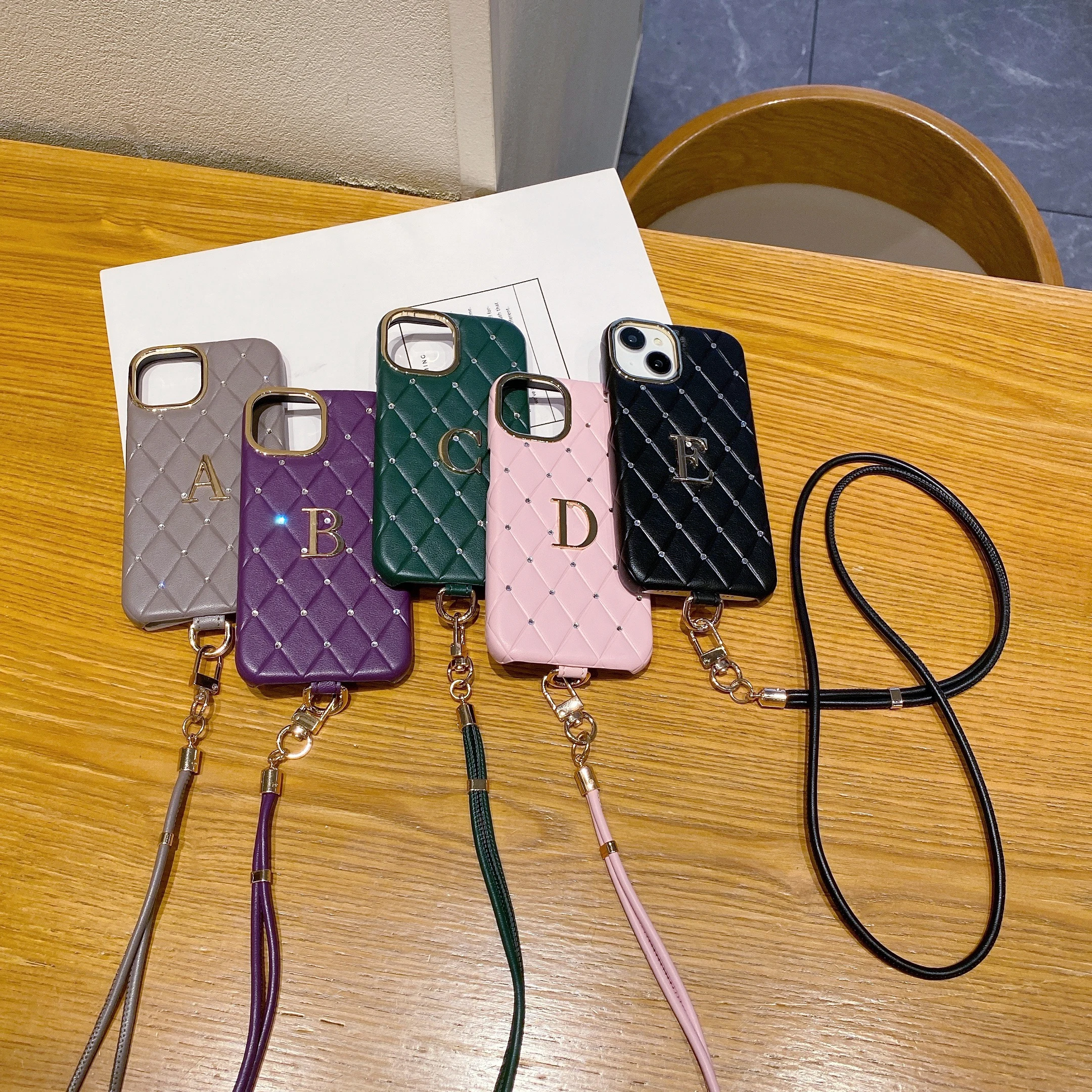 Leather Phone case Personalized name letters full diamonds for iPhone16 15 14 13 12Promax crossbody lanyard Protective Cover
Leather Phone case Personalized name letters full diamonds for iPhone16 15 14 13 12Promax crossbody lanyard Protective Cover