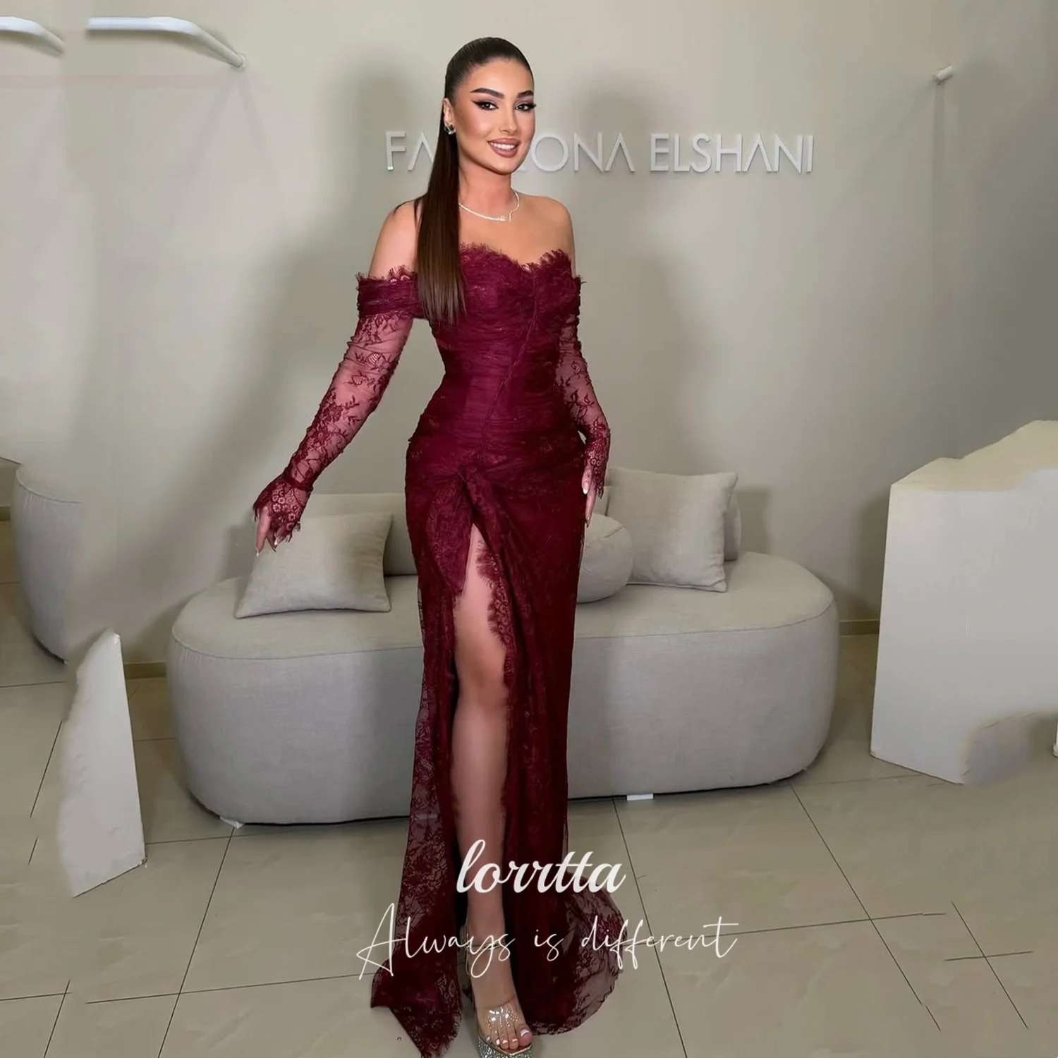 Lorrtta Women Evening Dress Customized Luxurious Women's Evening Dresses for Special Occasions فساتين سهرة Burgundy Mermaid Lace
Lorrtta Women Evening Dress Customized Luxurious Women's Evening Dresses for Special Occasions فساتين سهرة Burgundy Mermaid Lace