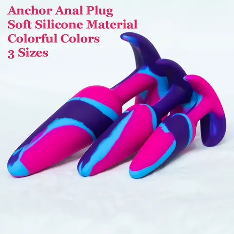 Colorful Colors Silicone Dildo Anal Butt Plug Anchor Anal Toys Anal Plug for Woman Adults Games Sex Toys for Women Anal Trainer