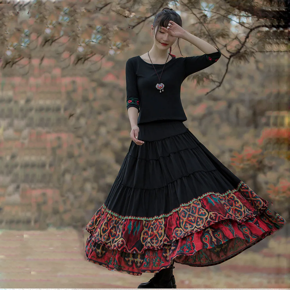 Весенняя хлопково-льняная эластичная талия, большая распашная юбка, женская этническая ветровая длинная юбка с рюшами по краям, длинная юбка для танцев, макси-юбка
Весенняя хлопково-льняная эластичная талия, большая распашная юбка, женская этническая ветровая длинная юбка с рюшами по краям, длинная юбка для танцев, макси-юбка