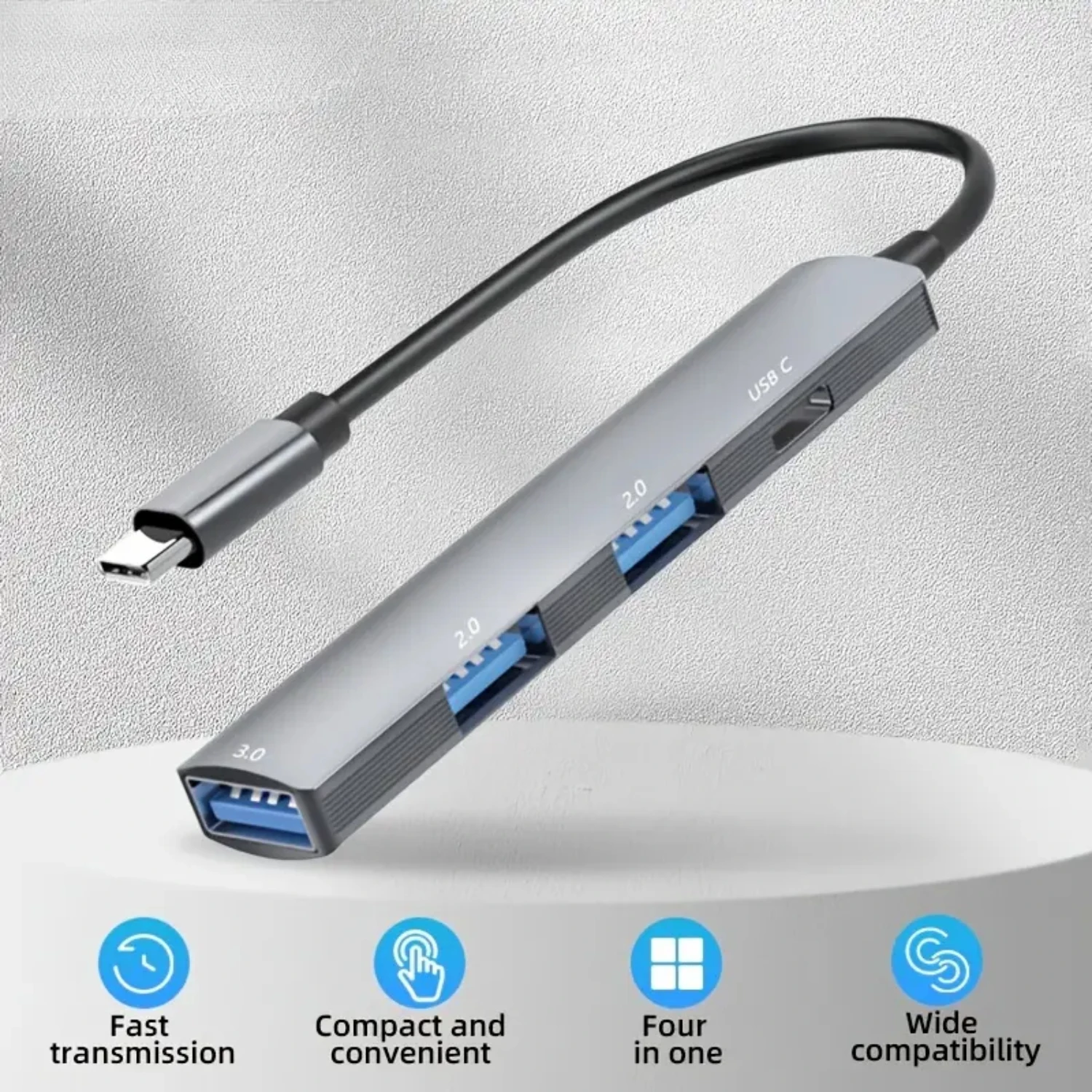 4 Port USB A Hub Adapter For Laptop Usb 3.0 Type C 5gbps, Suitable For Windows PC, Mac, Printer, Mobile HDD
4 Port USB A Hub Adapter For Laptop Usb 3.0 Type C 5gbps, Suitable For Windows PC, Mac, Printer, Mobile HDD