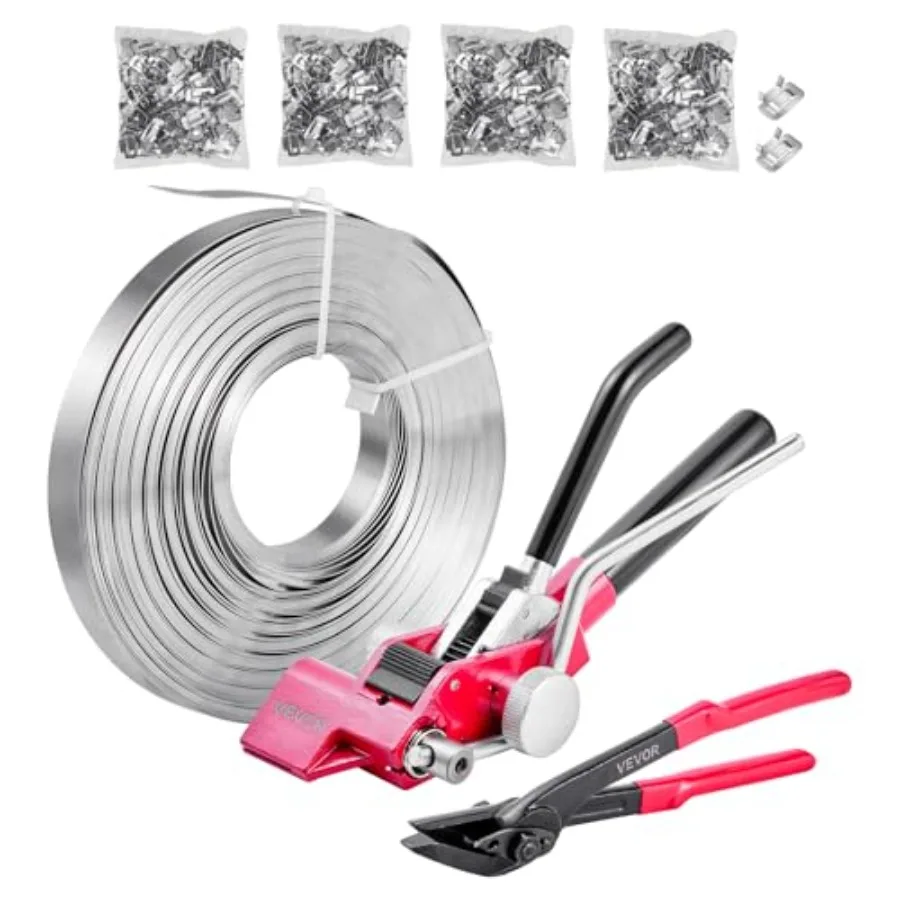 Heavy Duty Steel Banding Strapping Kit with 400 Feet Metal Straps and 400 Clasps for Warehouse Transportation Industrial Pallet
Heavy Duty Steel Banding Strapping Kit with 400 Feet Metal Straps and 400 Clasps for Warehouse Transportation Industrial Pallet