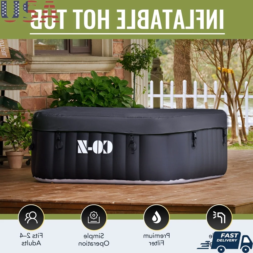 4 Person Inflatable Hot Tub 5x5ft 120 Jets 1200W Heater Portable Spa Outdoor Relaxation with Cover and Filter Cartridges
4 Person Inflatable Hot Tub 5x5ft 120 Jets 1200W Heater Portable Spa Outdoor Relaxation with Cover and Filter Cartridges