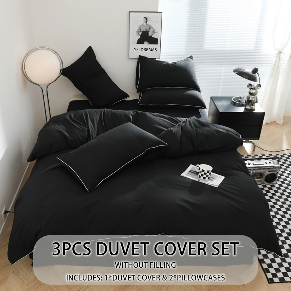 Комплекты постельного белья из 3 предметов, черные мягкие дышащие пододеяльники, наволочки, 4-сезонные, универсальные, можно стирать в машине для дома
Комплекты постельного белья из 3 предметов, черные мягкие дышащие пододеяльники, наволочки, 4-сезонные, универсальные, можно стирать в машине для дома