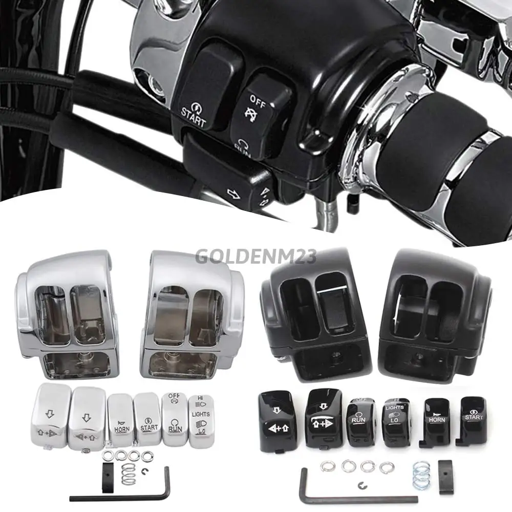 1set Motor Handlebar Caps Button Switch Housings Cover Kits For Harley Sportster XL 883 1200 Dyna Softail Road King VRSC 96-2013
1set Motor Handlebar Caps Button Switch Housings Cover Kits For Harley Sportster XL 883 1200 Dyna Softail Road King VRSC 96-2013