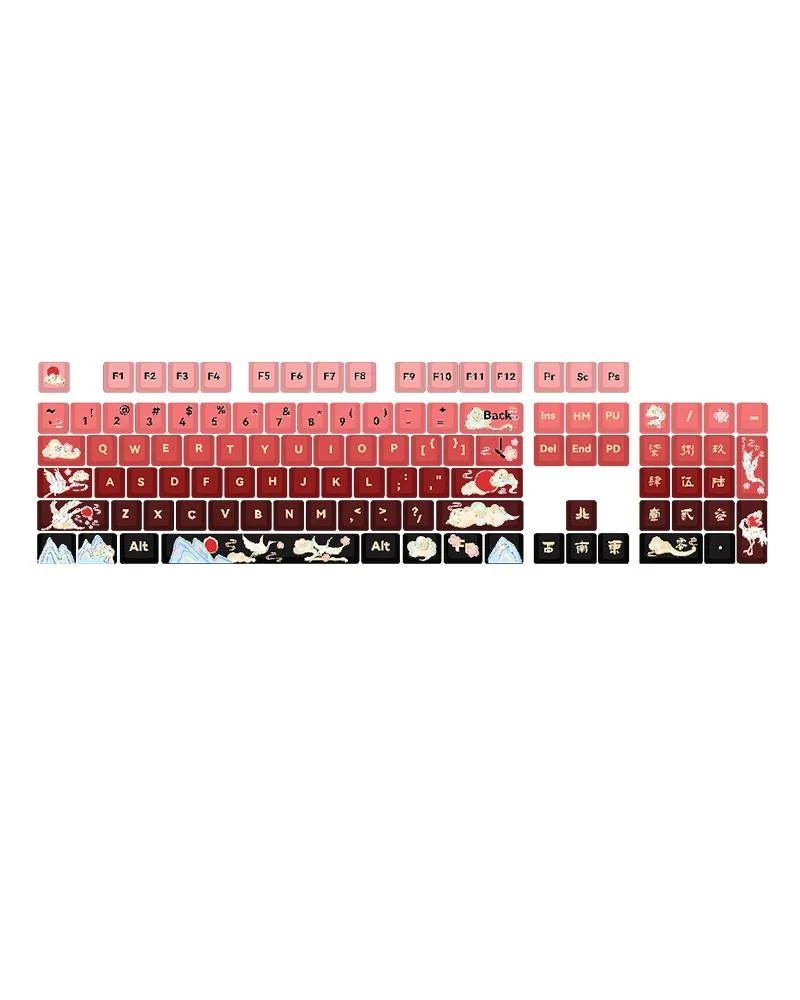 National style gradual change red PBT sublimation keyboard keycaps keycaps full set 68/87/104/108 keys
National style gradual change red PBT sublimation keyboard keycaps keycaps full set 68/87/104/108 keys