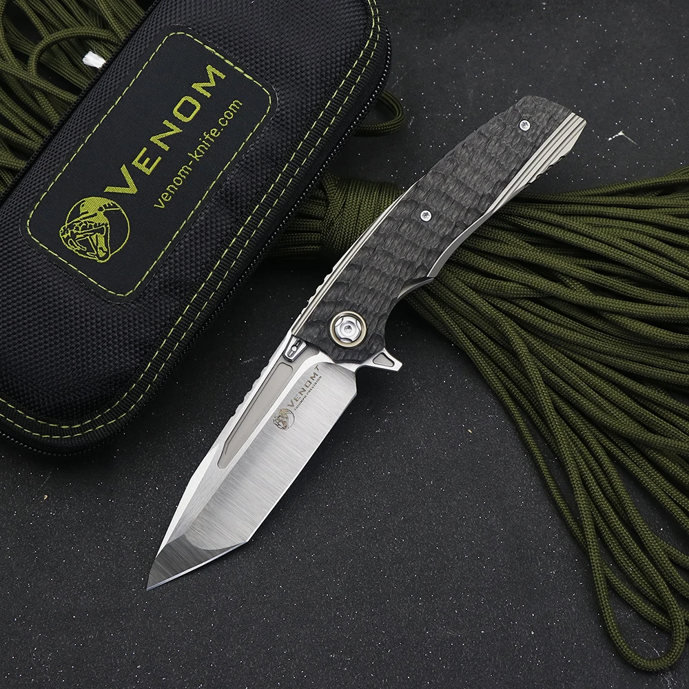Kevin John New Venom T S30V Blade Titanium Alloy+Carbon Fiber Handle Outdoor Camping Hunting Pocket Knife EDC Tool
Kevin John New Venom T S30V Blade Titanium Alloy+Carbon Fiber Handle Outdoor Camping Hunting Pocket Knife EDC Tool