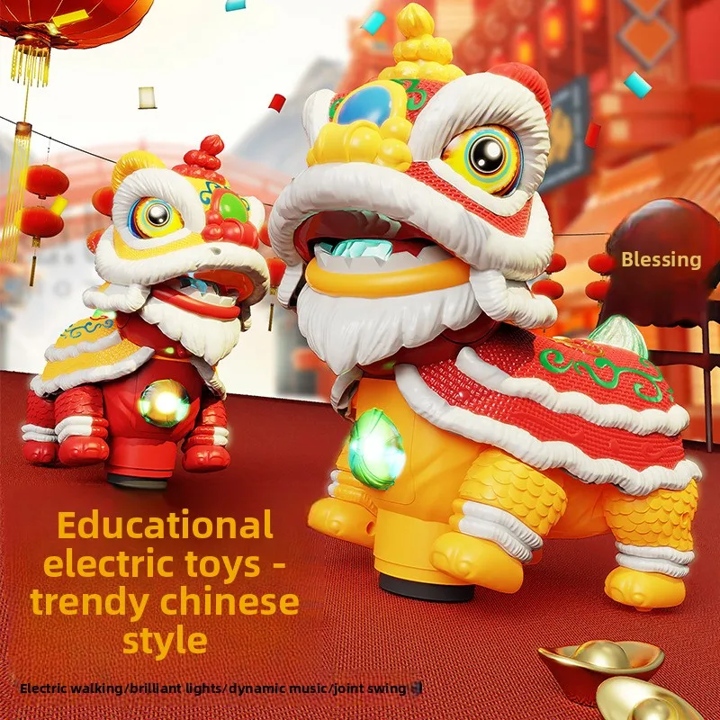 Electric Lion DanceChildren's Electric Toys Wagging Their Heads and Wagging Their Tails, Light Music, Unisex Lion Dance Toys
Electric Lion DanceChildren's Electric Toys Wagging Their Heads and Wagging Their Tails, Light Music, Unisex Lion Dance Toys