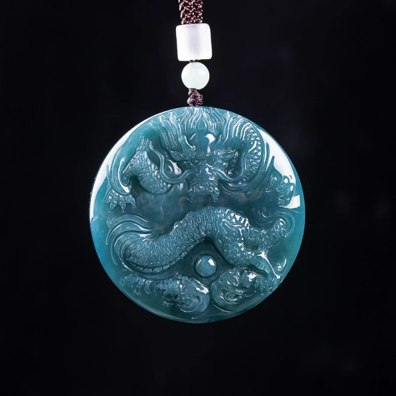 Natural Hand-carved Jade Blue Water Domineering Zodiac Dragon Brand Necklace Pendant Ice Jadeite Men's Boutique Accessories Gift
Natural Hand-carved Jade Blue Water Domineering Zodiac Dragon Brand Necklace Pendant Ice Jadeite Men's Boutique Accessories Gift