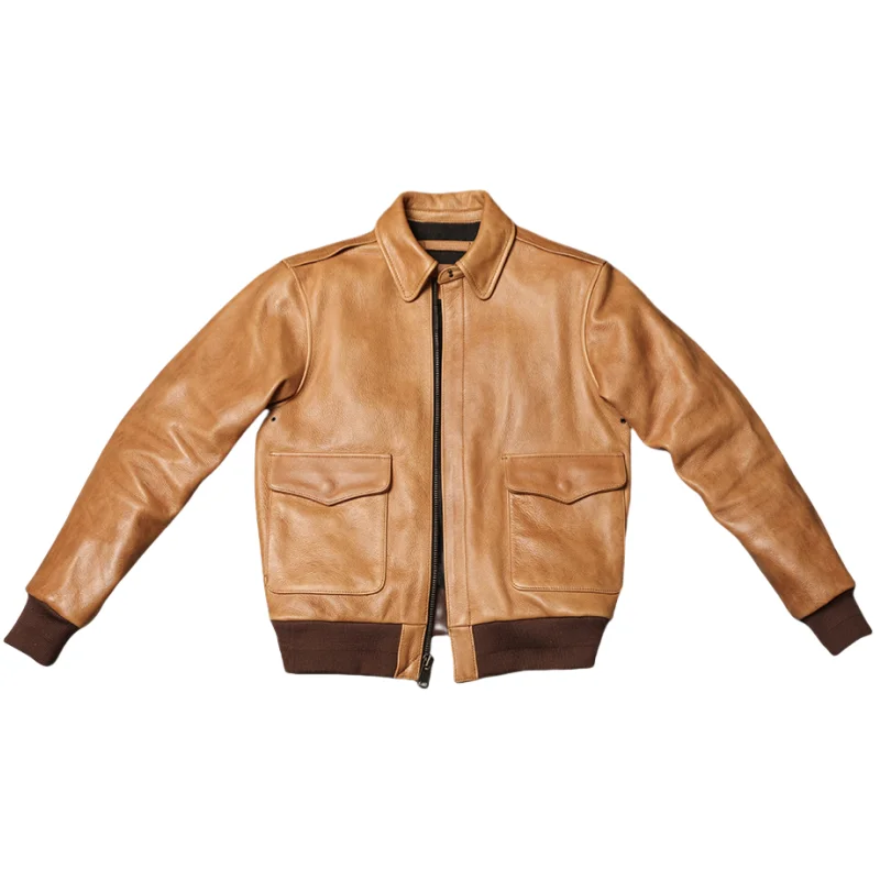 Yellow Winter Pilot Leather Jacket Men Military Style Plus Size 5XL Genuine Natural Thick Cowhide 1.7mm A2 Flight Leather Coat
Yellow Winter Pilot Leather Jacket Men Military Style Plus Size 5XL Genuine Natural Thick Cowhide 1.7mm A2 Flight Leather Coat