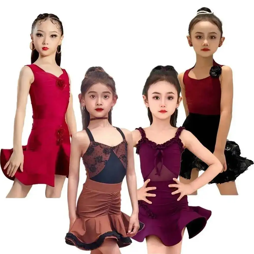 Red ballroom latin Short Sleeve dress girl american dance rumba cha cha samba tango costume competition practice wear kids Child
Red ballroom latin Short Sleeve dress girl american dance rumba cha cha samba tango costume competition practice wear kids Child
