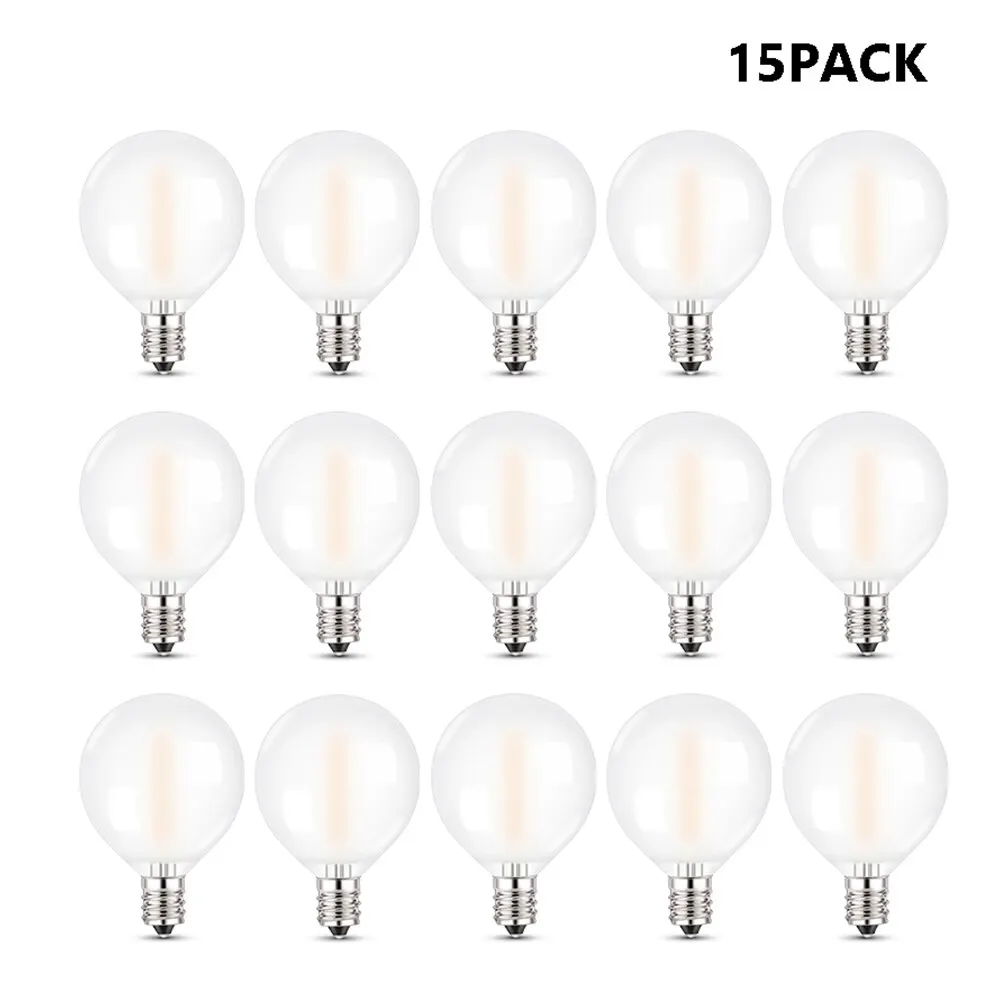 15PCS LED Filament Garland Replace Bulb E12 G40 Frosted White 1W 2700K Backyard Outdoor String Light Replacement Bulb Decorative
15PCS LED Filament Garland Replace Bulb E12 G40 Frosted White 1W 2700K Backyard Outdoor String Light Replacement Bulb Decorative