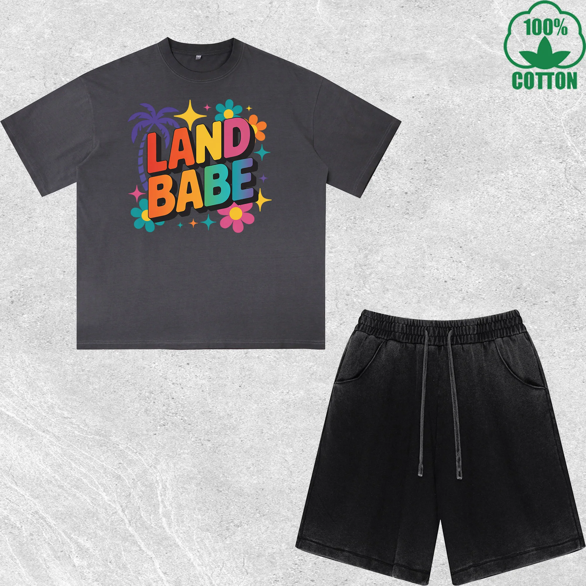 Land Babe Summer Vibes Printed Dirty Wash T-Shirt Shorts Set Multicolor Combo Loose Trendy Fashionable 100%Cotton
Land Babe Summer Vibes Printed Dirty Wash T-Shirt Shorts Set Multicolor Combo Loose Trendy Fashionable 100%Cotton