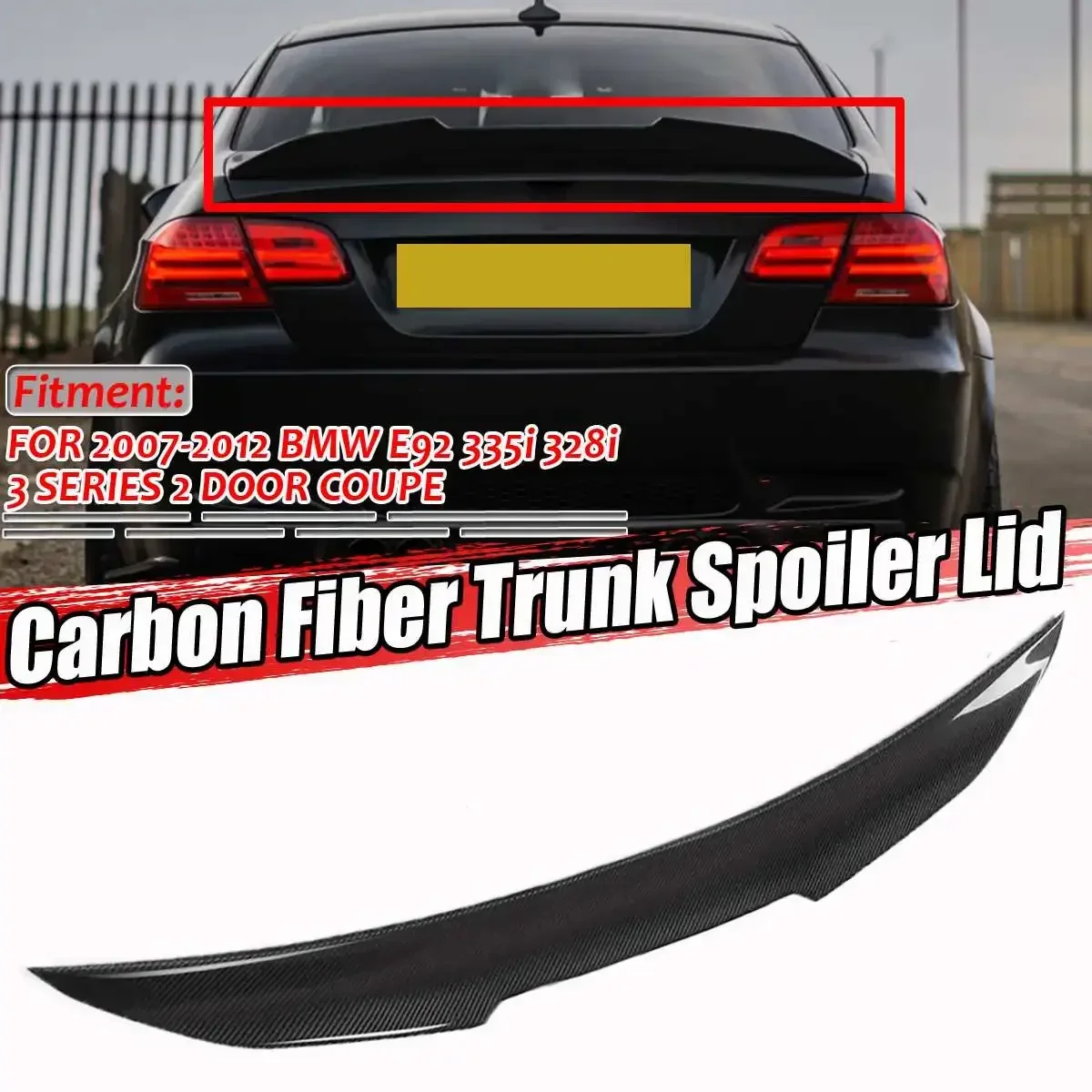 Real Carbon Fiber Car Rear Trunk Lip Extension PSM/M4/P Style FOR BMW E92 335i 328i 3 SERIES 2 DOOR COUPE 2007-2012 Body Kit
Real Carbon Fiber Car Rear Trunk Lip Extension PSM/M4/P Style FOR BMW E92 335i 328i 3 SERIES 2 DOOR COUPE 2007-2012 Body Kit