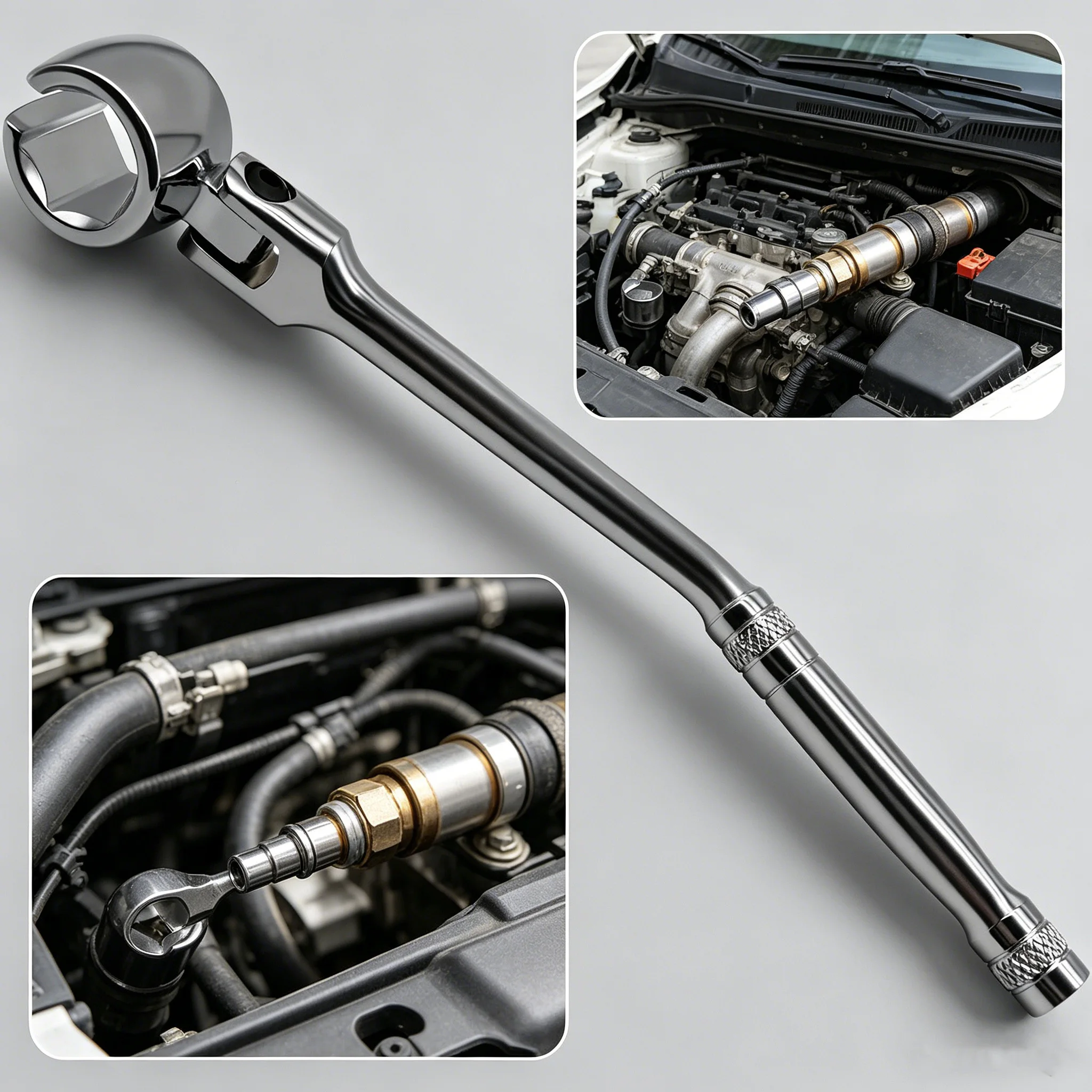 Oxygen Sensor Flex Head Wrench Adjustable Spanner Socket 22mm 7/8in Heavy Duty Easy to Install Removal Tool for Car Accessories
Oxygen Sensor Flex Head Wrench Adjustable Spanner Socket 22mm 7/8in Heavy Duty Easy to Install Removal Tool for Car Accessories