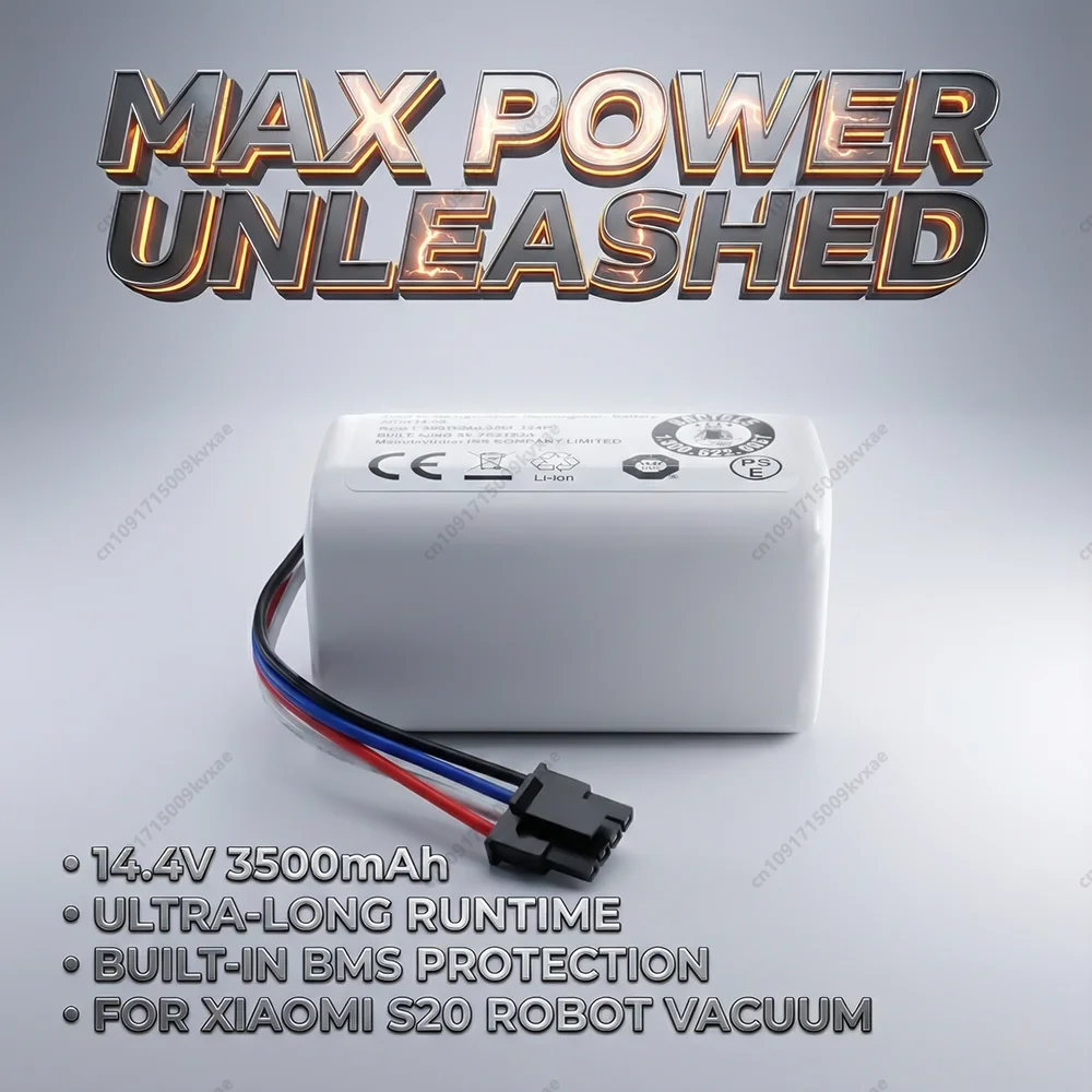 Сменный аккумулятор емкостью 3500 мАч для робота-пылесоса Xiaomi S20, 14,4 В, 4-элементный блок, совместимые аксессуары, быстрая зарядка
Сменный аккумулятор емкостью 3500 мАч для робота-пылесоса Xiaomi S20, 14,4 В, 4-элементный блок, совместимые аксессуары, быстрая зарядка