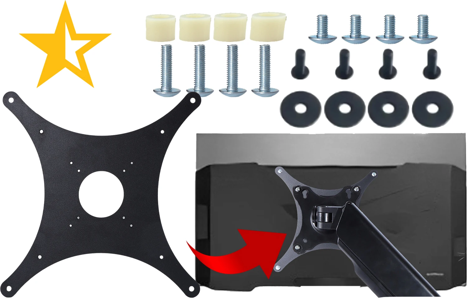 Адаптер крепления VESA для ASUS ROG Swift OLED PG42U PG48U PG48UQ PG42UQ Кронштейн для монитора Крепления к подставке/руке/столу - металл
Адаптер крепления VESA для ASUS ROG Swift OLED PG42U PG48U PG48UQ PG42UQ Кронштейн для монитора Крепления к подставке/руке/столу - металл