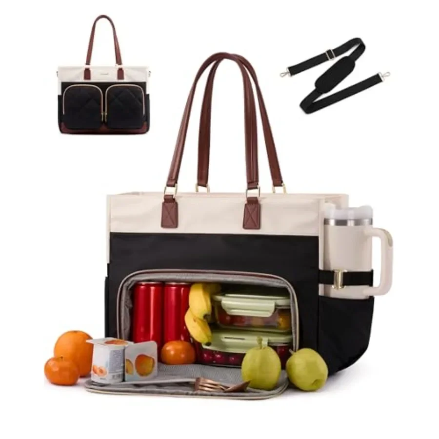 Lunch Tote Bag for Women 17.3 Inch Laptop Tote with Insulated Lunch Compartment Large Capacity Lunch Bag for Work Business Dail
Lunch Tote Bag for Women 17.3 Inch Laptop Tote with Insulated Lunch Compartment Large Capacity Lunch Bag for Work Business Dail