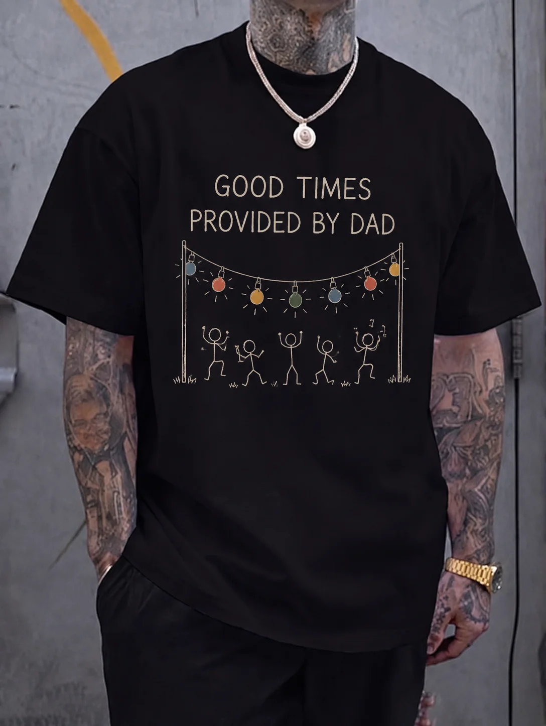 Men Graphic Tshirt Short Sleeve Loose Fit 50 Cotton 50 Polyester Stretch Fabric Dad Line Art Print Summer Casual Daily Wear
Men Graphic Tshirt Short Sleeve Loose Fit 50 Cotton 50 Polyester Stretch Fabric Dad Line Art Print Summer Casual Daily Wear