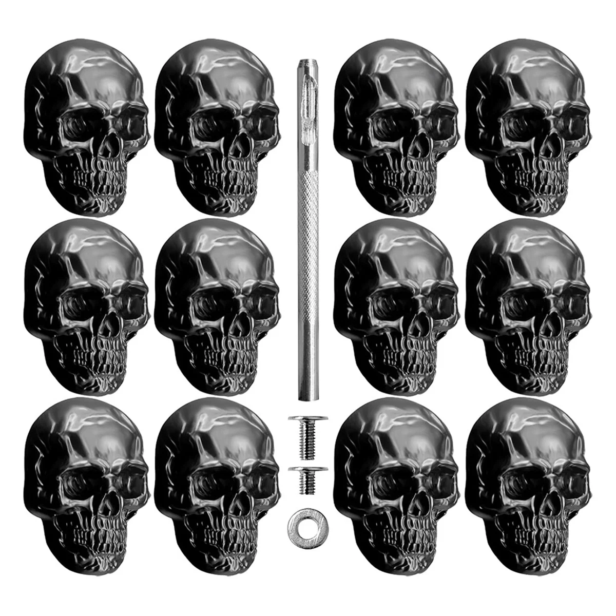 NEW 12Pcs Skull Rivets Buttons Stud Goth Mental Conchos Pins for Leather Craft, Leather Belts, Shoes, Bags, Fabric B
NEW 12Pcs Skull Rivets Buttons Stud Goth Mental Conchos Pins for Leather Craft, Leather Belts, Shoes, Bags, Fabric B