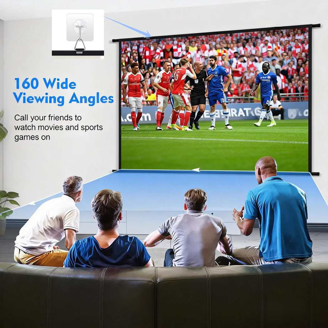 XIAOHUI 60-133inch 16:9 foldable, wrinkle-resistant, washable wall-mounted projector with white screen suitable for both indoor
XIAOHUI 60-133inch 16:9 foldable, wrinkle-resistant, washable wall-mounted projector with white screen suitable for both indoor