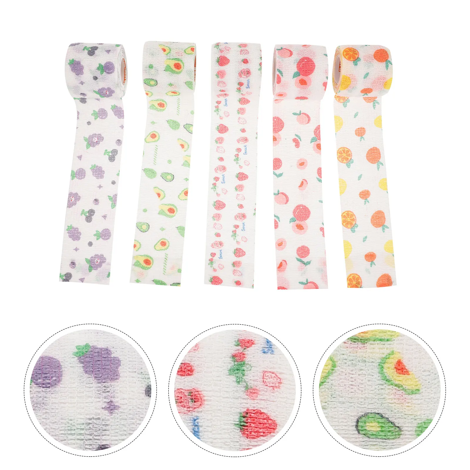 5pcs 5 Rolls Fruit Self-adhesive 5CM Wide Elastic Breathable Non-woven Tape Vet Wrap Finger Bandage Professional Pet Supplies
5pcs 5 Rolls Fruit Self-adhesive 5CM Wide Elastic Breathable Non-woven Tape Vet Wrap Finger Bandage Professional Pet Supplies