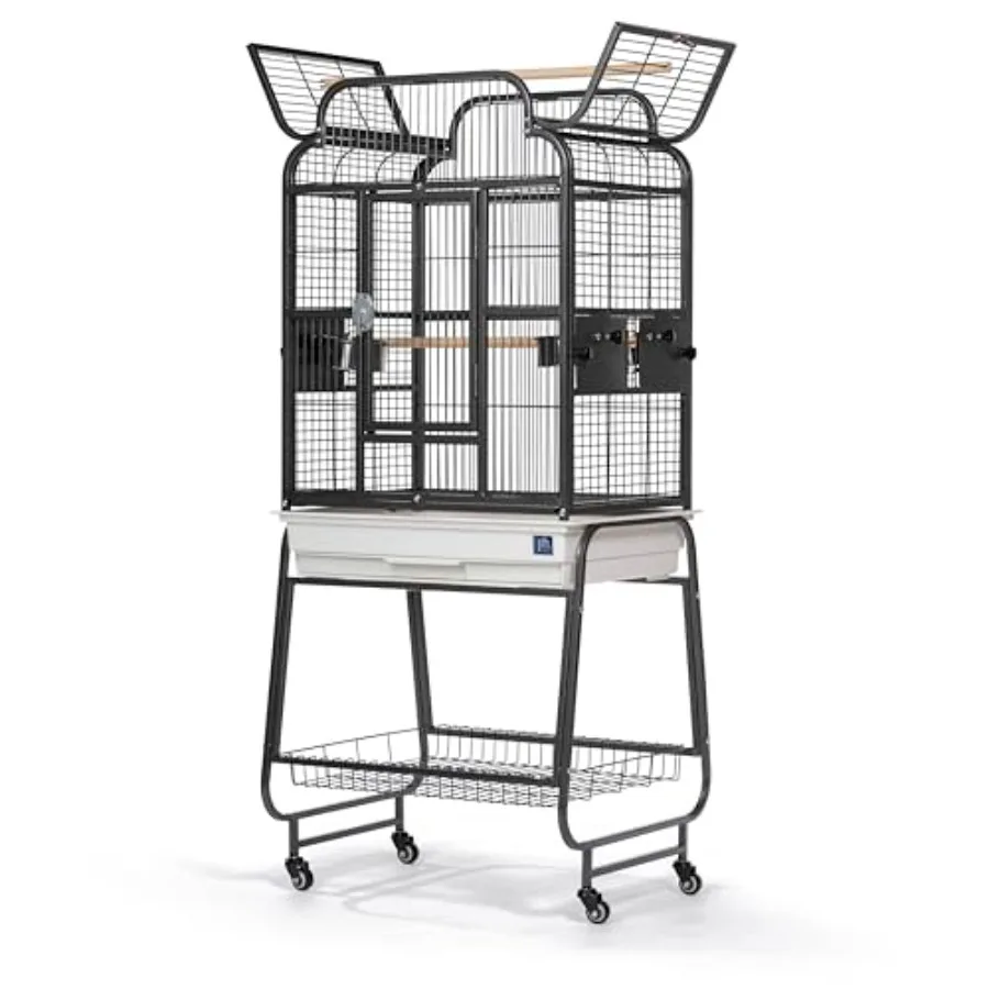 On The Fly Playtop Bird Cage with Stand - Metal Cage with Wheels Wooden Perches Feeders and Pull-Out Tray Ideal for Parakeets C
On The Fly Playtop Bird Cage with Stand - Metal Cage with Wheels Wooden Perches Feeders and Pull-Out Tray Ideal for Parakeets C
