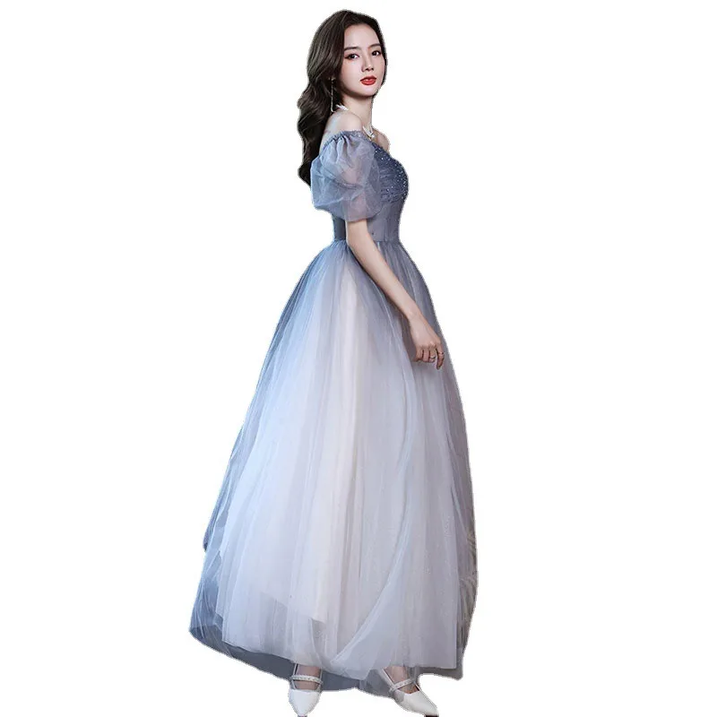 Gradually change the annual meeting dress women 2025 new spring medium and long bubble sleeve dress host banquet evening dress
Gradually change the annual meeting dress women 2025 new spring medium and long bubble sleeve dress host banquet evening dress