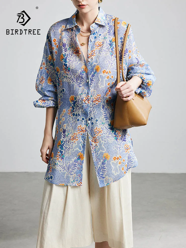 BirdTree-100%Ramie Elegant Shirt, Long Sleeve Lapel Floral Print, Women Fashion Vacation Loose Thin Blouse, 2026 Summer T65394CC
BirdTree-100%Ramie Elegant Shirt, Long Sleeve Lapel Floral Print, Women Fashion Vacation Loose Thin Blouse, 2026 Summer T65394CC