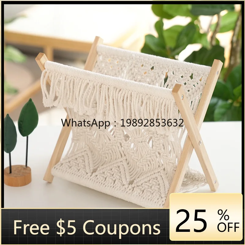 Creative Foldable Magazine Newspaper Storage Rack Cotton Rope Solid Wood Splicing Foldable
Creative Foldable Magazine Newspaper Storage Rack Cotton Rope Solid Wood Splicing Foldable