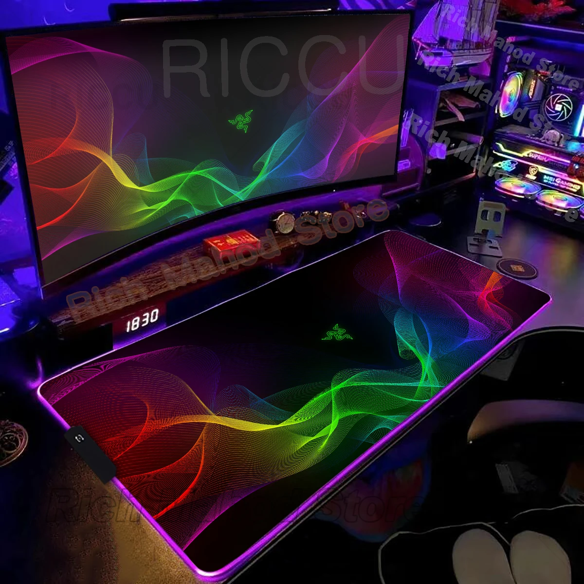 RGB Mousemat Razer Extended Mouse Pad Gaming Mousepad Gamer Keyboard LED Mats Luminous Desk Pads Mousepad 40x90cm Playmat Carpet
RGB Mousemat Razer Extended Mouse Pad Gaming Mousepad Gamer Keyboard LED Mats Luminous Desk Pads Mousepad 40x90cm Playmat Carpet