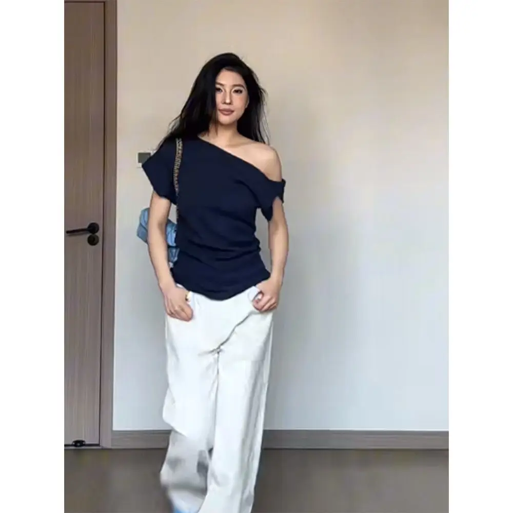 Pure Desire Wind Hot Girl Huafu Ge Тибетская синяя футболка с короткими рукавами, женская летняя облегающая универсальная футболка с открытыми плечами
Pure Desire Wind Hot Girl Huafu Ge Тибетская синяя футболка с короткими рукавами, женская летняя облегающая универсальная футболка с открытыми плечами