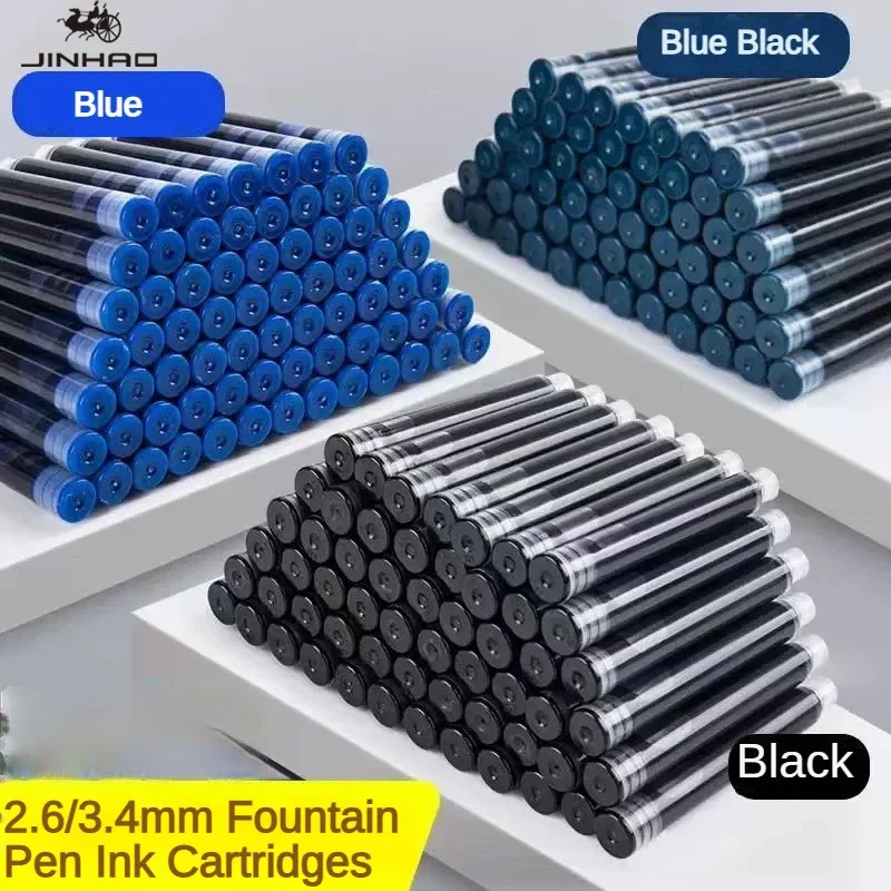 500/10 шт. JINHAO 2,6 мм/3,4 мм черные/синие чернила для авторучки, универсальные картриджи для мешков, сменные канцелярские принадлежности, школьные и офисные принадлежности
500/10 шт. JINHAO 2,6 мм/3,4 мм черные/синие чернила для авторучки, универсальные картриджи для мешков, сменные канцелярские принадлежности, школьные и офисные принадлежности