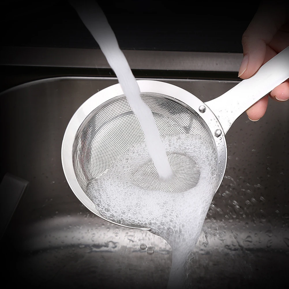 304 Stainless Oil Filter Spoon Fine Strainers Steel Colander with Handle Juice Sieves
304 Stainless Oil Filter Spoon Fine Strainers Steel Colander with Handle Juice Sieves