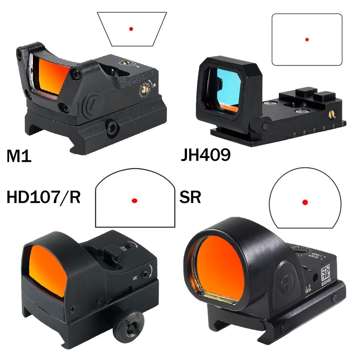 M1 SR HD107/R HD409 Red Dot Sight Series Tactical Riflescope Optical Airsoft Adjustable Reflex Reticle Hunting Scope
M1 SR HD107/R HD409 Red Dot Sight Series Tactical Riflescope Optical Airsoft Adjustable Reflex Reticle Hunting Scope