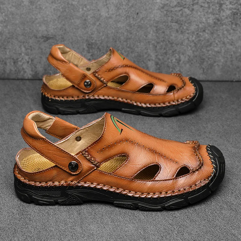 Sandals men's tide summer new style leather toe cap outdoor leisure sports hollow sandals beach shoes
Sandals men's tide summer new style leather toe cap outdoor leisure sports hollow sandals beach shoes
