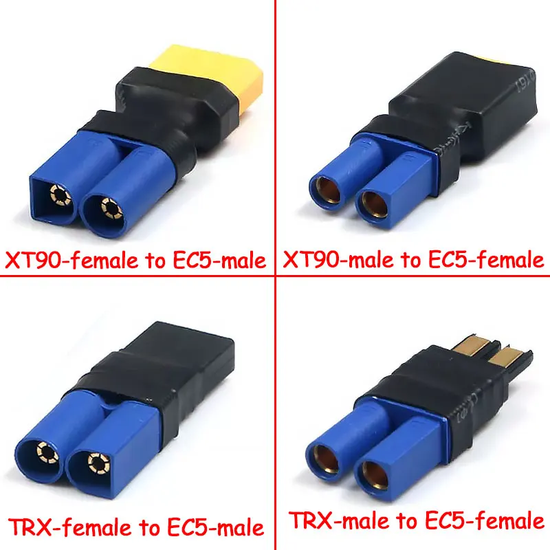 Adapter EC5 to XT90 TRX Plug Female / Male Connectors Plug RC Lipo Battery Control Parts DIY Connector
Adapter EC5 to XT90 TRX Plug Female / Male Connectors Plug RC Lipo Battery Control Parts DIY Connector