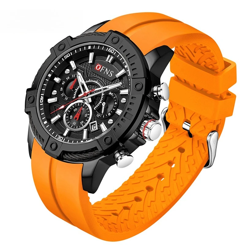 Fashion Ofns Top Brand Men's 6-hand Chronograph Watch Luminous Date Waterproof Quartz Silicone Strap Multifunction Student Sport
Fashion Ofns Top Brand Men's 6-hand Chronograph Watch Luminous Date Waterproof Quartz Silicone Strap Multifunction Student Sport