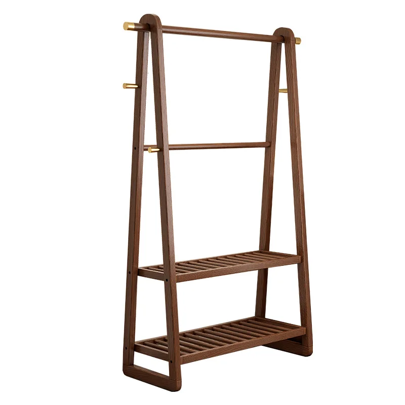 Solid wood hanger floor-to-ceiling bedroom household coat rack simple double-layer storage rack
Solid wood hanger floor-to-ceiling bedroom household coat rack simple double-layer storage rack