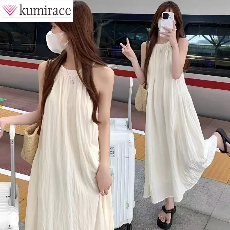 French Style Hanging Neck Dress, Fairy Summer Loose New Style, Sleeveless, Sweet Temperament, Seaside Vacation Long Dress
French Style Hanging Neck Dress, Fairy Summer Loose New Style, Sleeveless, Sweet Temperament, Seaside Vacation Long Dress