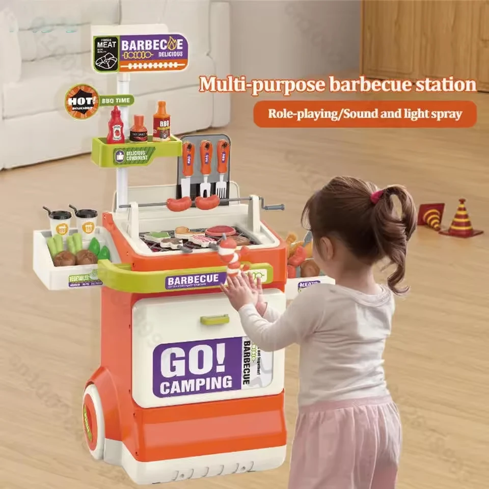 Simulate Pretend Play Kitchen Toy for Kids Cooking Barbecue Trolley Chef Playset Accessories Lights Sounds for Toddles Girls Boy
Simulate Pretend Play Kitchen Toy for Kids Cooking Barbecue Trolley Chef Playset Accessories Lights Sounds for Toddles Girls Boy