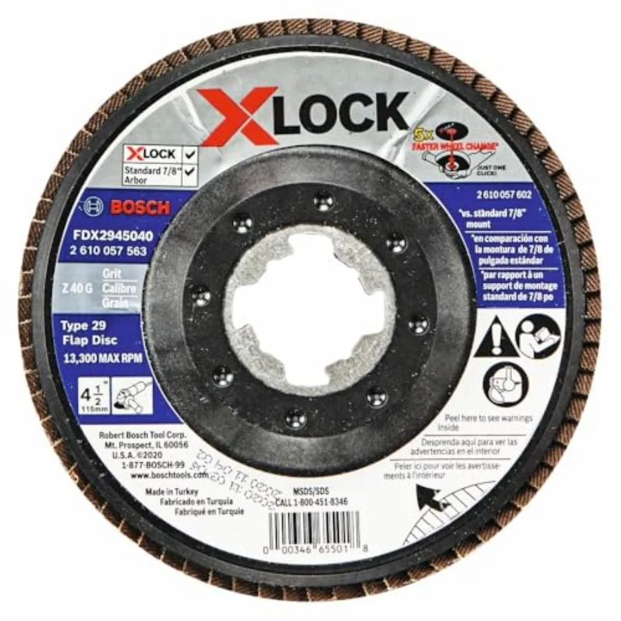 FDX2945040-10 4-1/2 дюйма Круг лепестковый X-Lock Arbor Type 29, зернистость 40
FDX2945040-10 4-1/2 дюйма Круг лепестковый X-Lock Arbor Type 29, зернистость 40