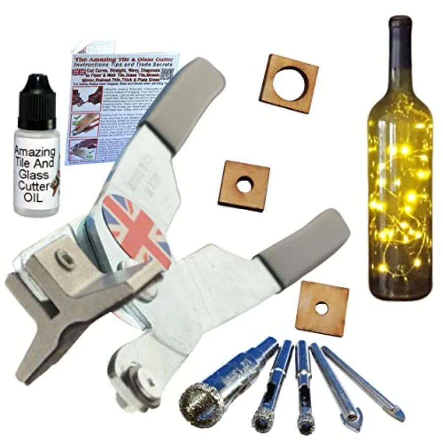 - Hand Tile Cutter Tool with Drill Bits for Tile - 5 Pack Tile And Glass Drill Bits - Silver - 1 Count - Square Edge - Ceramic
- Hand Tile Cutter Tool with Drill Bits for Tile - 5 Pack Tile And Glass Drill Bits - Silver - 1 Count - Square Edge - Ceramic