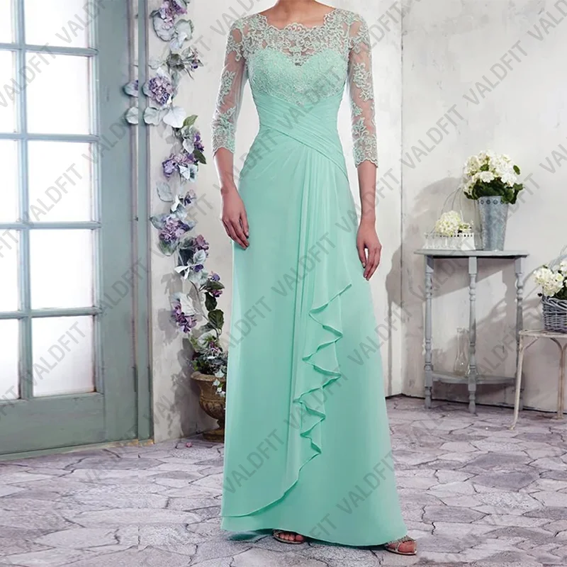 Customized Long Mint Green Sheath Mother of the Bride Dresses with 3/4 Sleeves Wedding Party Dress Robes Invitee Mariage
Customized Long Mint Green Sheath Mother of the Bride Dresses with 3/4 Sleeves Wedding Party Dress Robes Invitee Mariage