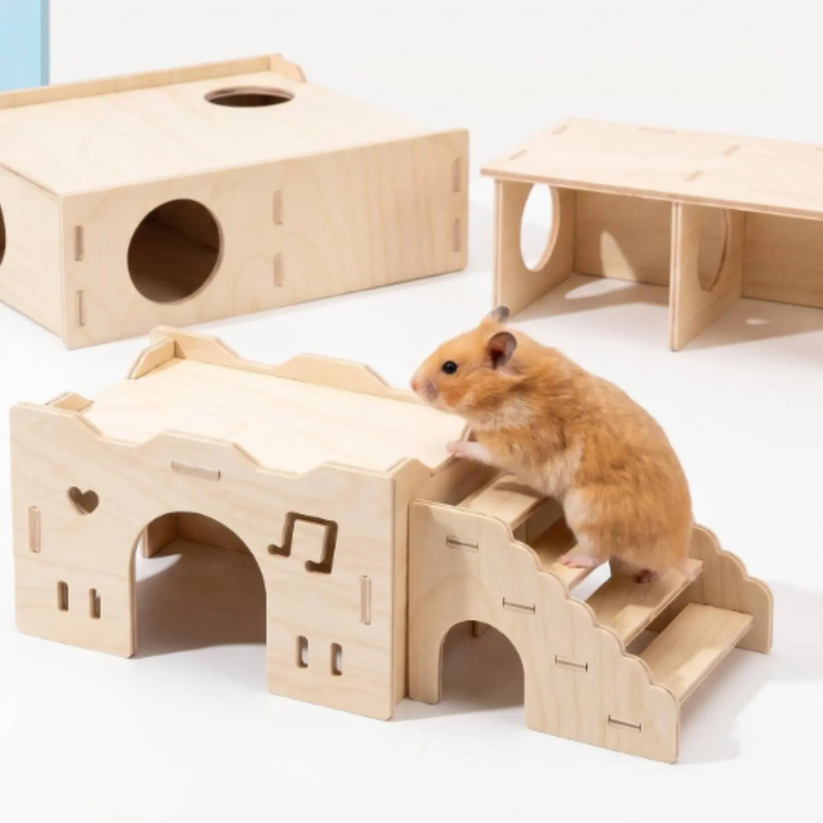 Hamster House Natural Wood Wooden Hamster House Wooden Villa Hideout Multi-Level Small Pet Shelter Two-Story Design for Play
Hamster House Natural Wood Wooden Hamster House Wooden Villa Hideout Multi-Level Small Pet Shelter Two-Story Design for Play