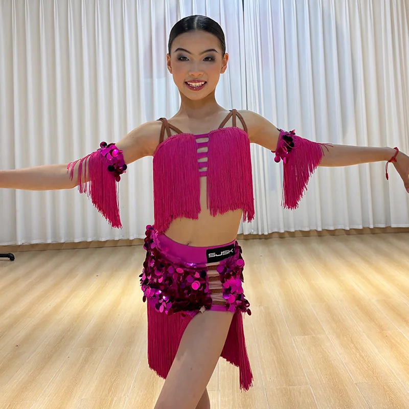 Pink Sequin Tassel Latin Dance Performance Costumes Girls Competition Clothing Sets Kids Cha Cha Samba Dance Clothes DNV23790
Pink Sequin Tassel Latin Dance Performance Costumes Girls Competition Clothing Sets Kids Cha Cha Samba Dance Clothes DNV23790