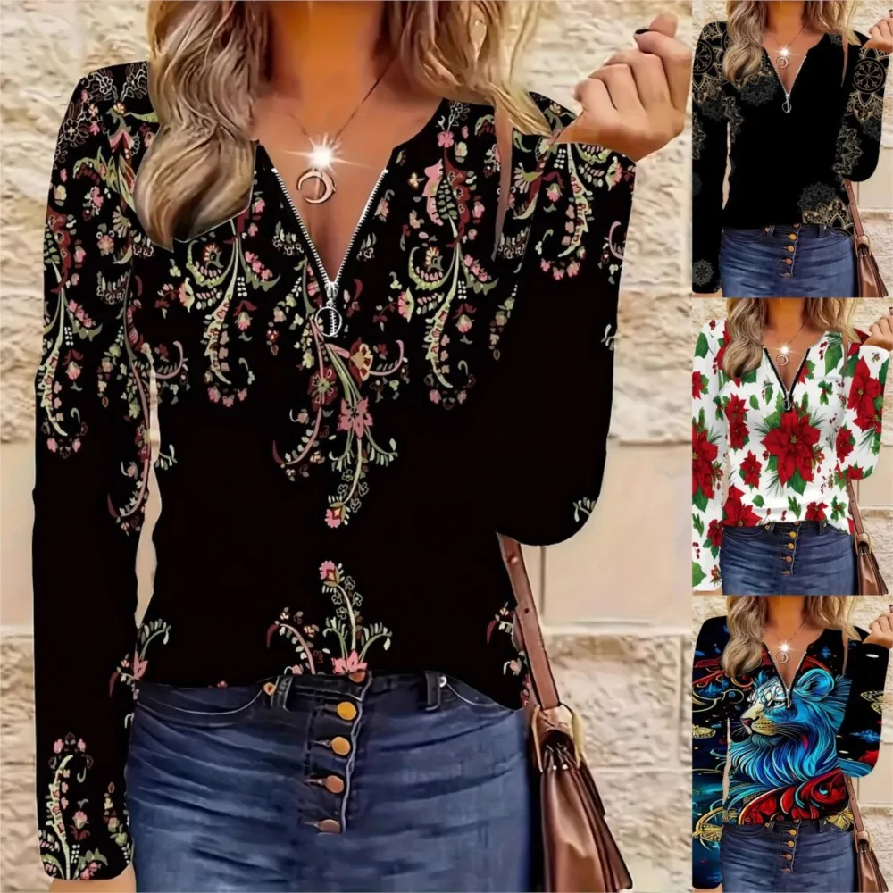 2026 Spring Fashion Temperament Blusas Long Sleeve Tops T Shirt Tees Elegant Commuting Printed All-match Zipper Contrast Trendy
2026 Spring Fashion Temperament Blusas Long Sleeve Tops T Shirt Tees Elegant Commuting Printed All-match Zipper Contrast Trendy