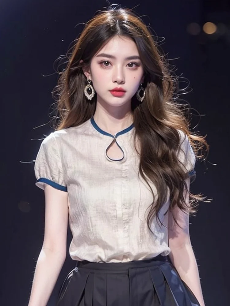 Женский традиционный китайский топ Qipao с воротником-стойкой и пуговицами в Корейском стиле, свободная одежда для поездок на работу
Женский традиционный китайский топ Qipao с воротником-стойкой и пуговицами в Корейском стиле, свободная одежда для поездок на работу